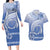 Shefa Vanuatu Couples Matching Long Sleeve Bodycon Dress and Hawaiian Shirt Hibiscus Sand Drawing with Pacific Pattern