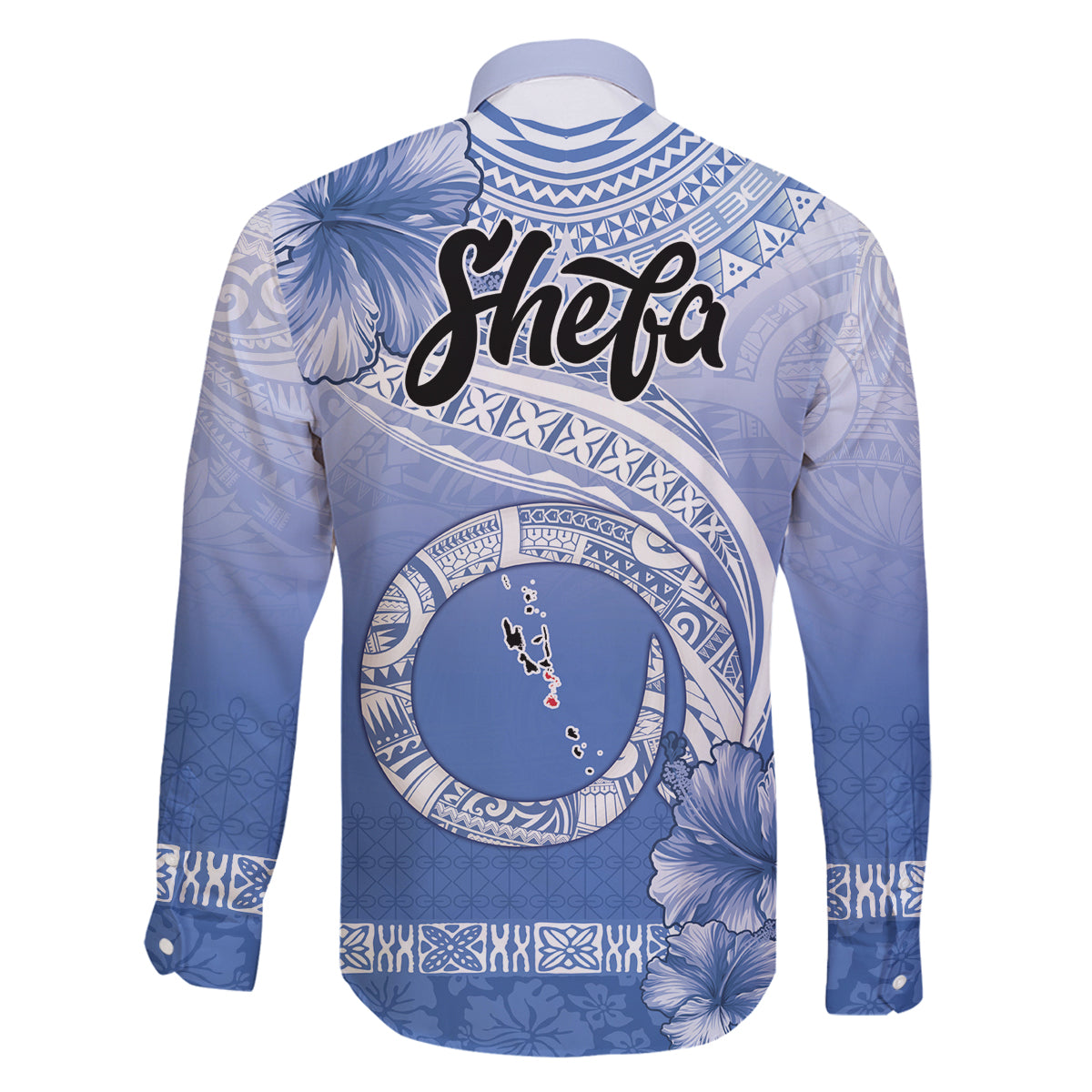 Shefa Vanuatu Family Matching Long Sleeve Bodycon Dress and Hawaiian Shirt Hibiscus Sand Drawing with Pacific Pattern