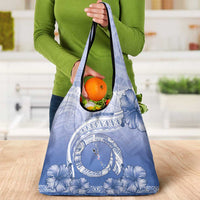 Shefa Vanuatu Grocery Bag Hibiscus Sand Drawing with Pacific Pattern