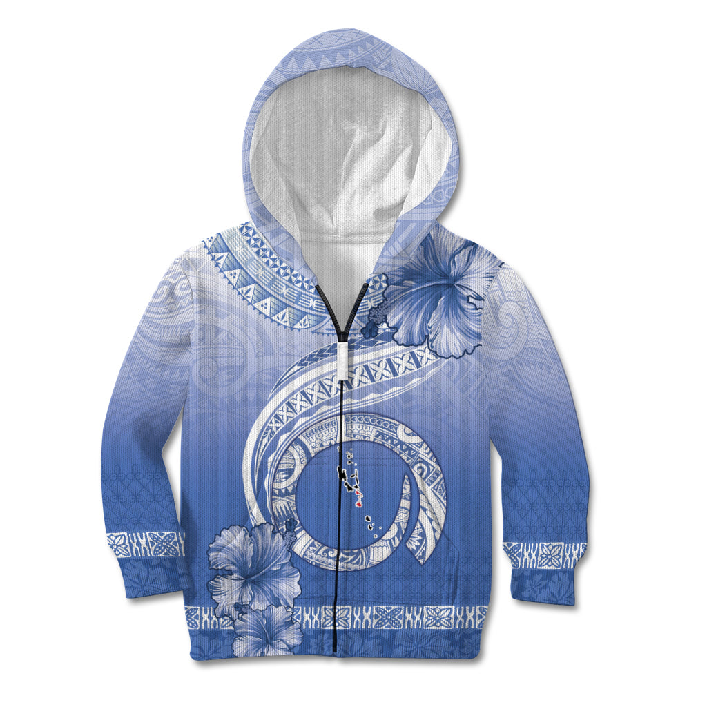 Shefa Vanuatu Kid Hoodie Hibiscus Sand Drawing with Pacific Pattern