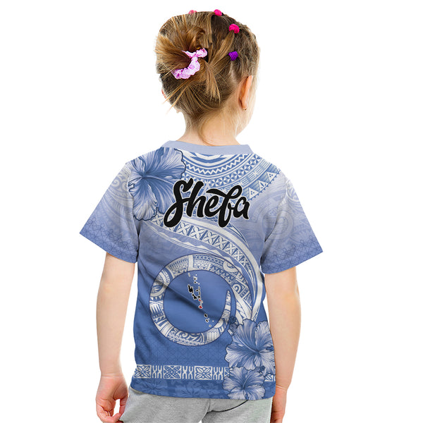 Shefa Vanuatu Kid T Shirt Hibiscus Sand Drawing with Pacific Pattern LT9