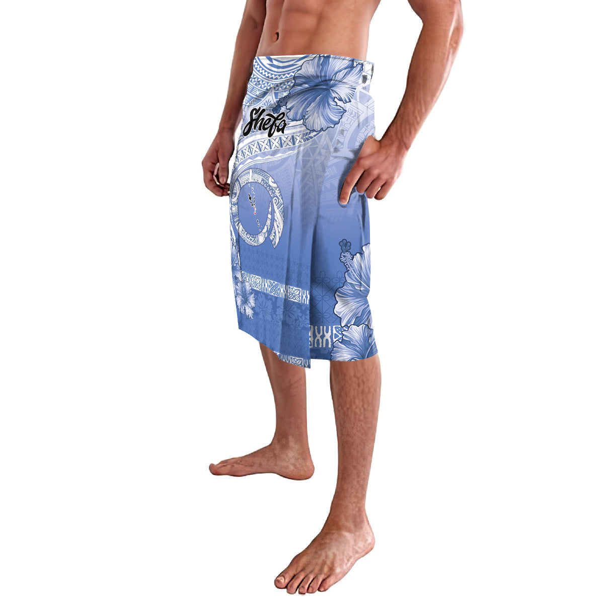 Shefa Vanuatu Lavalava Hibiscus Sand Drawing with Pacific Pattern