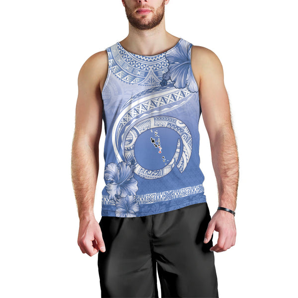 Shefa Vanuatu Men Tank Top Hibiscus Sand Drawing with Pacific Pattern LT9