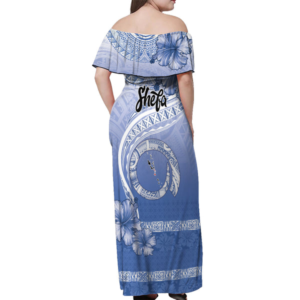 Shefa Vanuatu Off Shoulder Maxi Dress Hibiscus Sand Drawing with ...