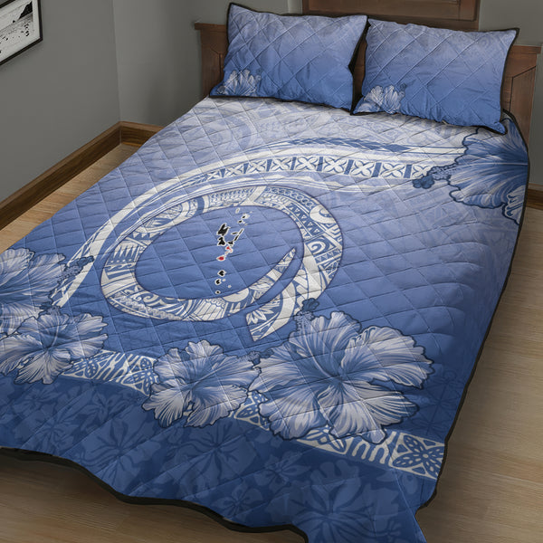 Shefa Vanuatu Quilt Bed Set Hibiscus Sand Drawing with Pacific Pattern LT9