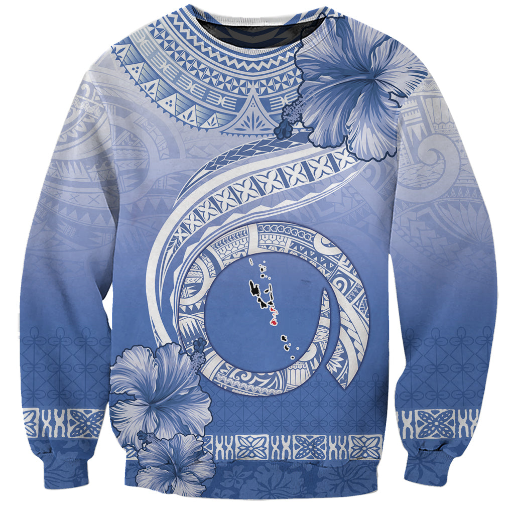Shefa Vanuatu Sweatshirt Hibiscus Sand Drawing with Pacific Pattern