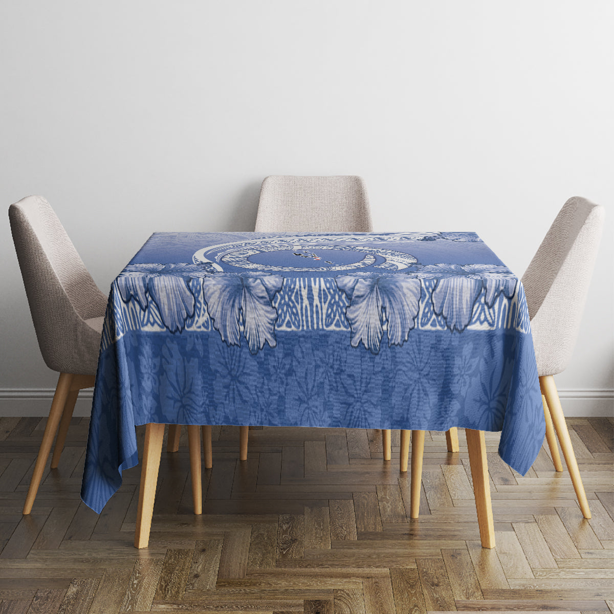 Shefa Vanuatu Tablecloth Hibiscus Sand Drawing with Pacific Pattern