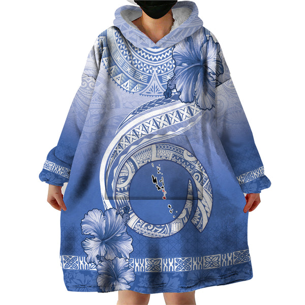 Shefa Vanuatu Wearable Blanket Hoodie Hibiscus Sand Drawing with ...