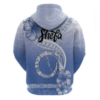 Shefa Vanuatu Zip Hoodie Hibiscus Sand Drawing with Pacific Pattern