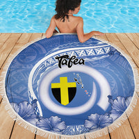 Tafea Vanuatu Beach Blanket Hibiscus Sand Drawing with Pacific Pattern
