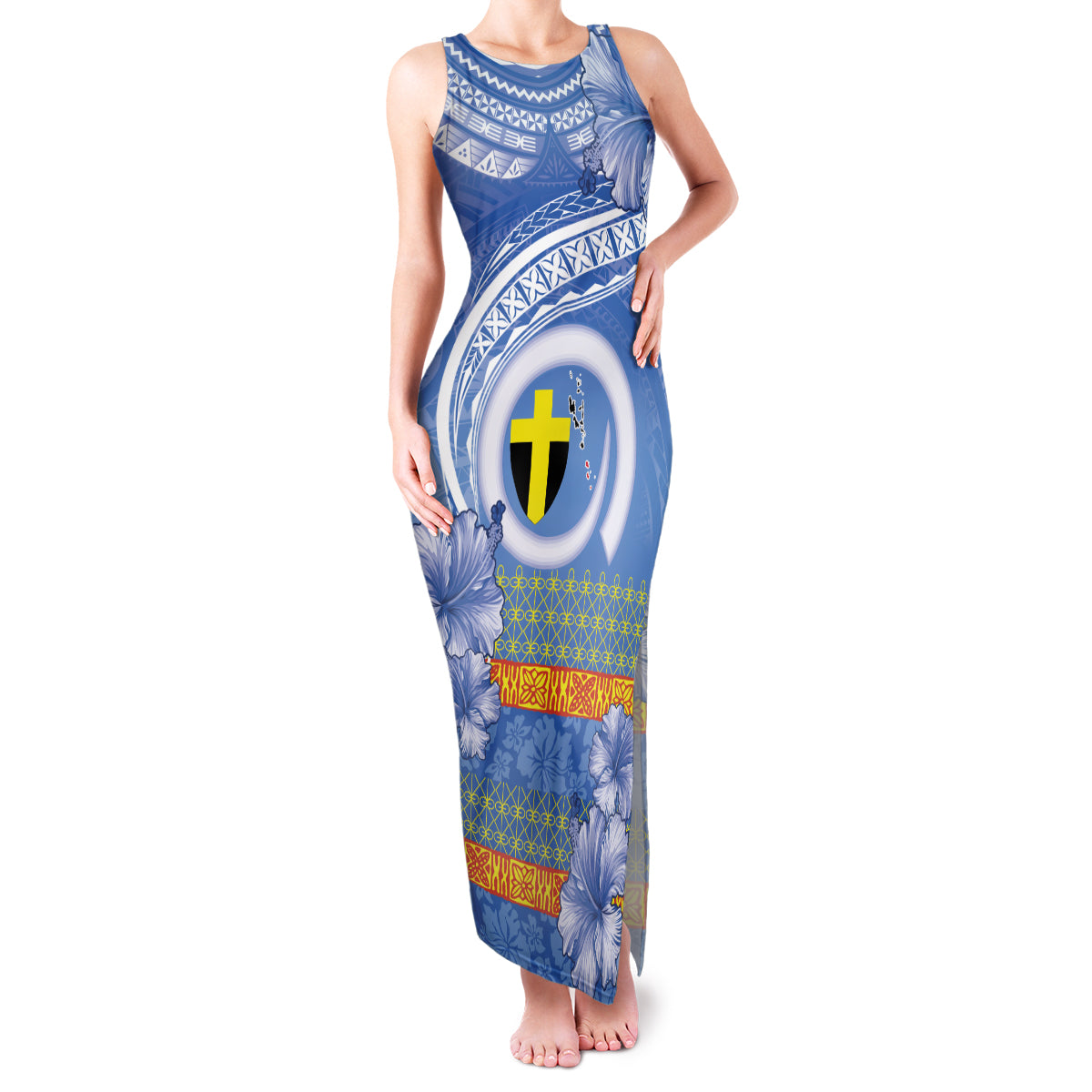 Tafea Vanuatu Family Matching Tank Maxi Dress and Hawaiian Shirt Hibiscus Sand Drawing with Pacific Pattern