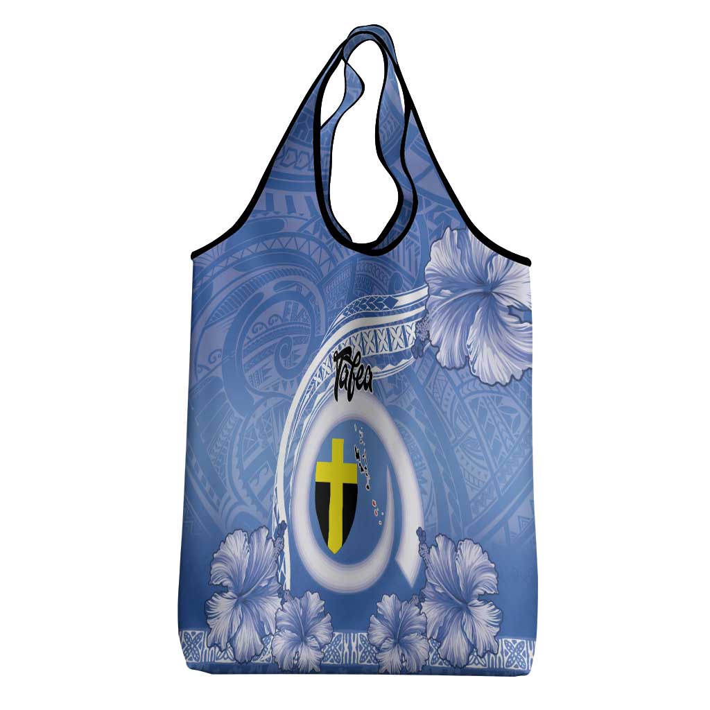 Tafea Vanuatu Grocery Bag Hibiscus Sand Drawing with Pacific Pattern