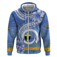 Tafea Vanuatu Hoodie Hibiscus Sand Drawing with Pacific Pattern