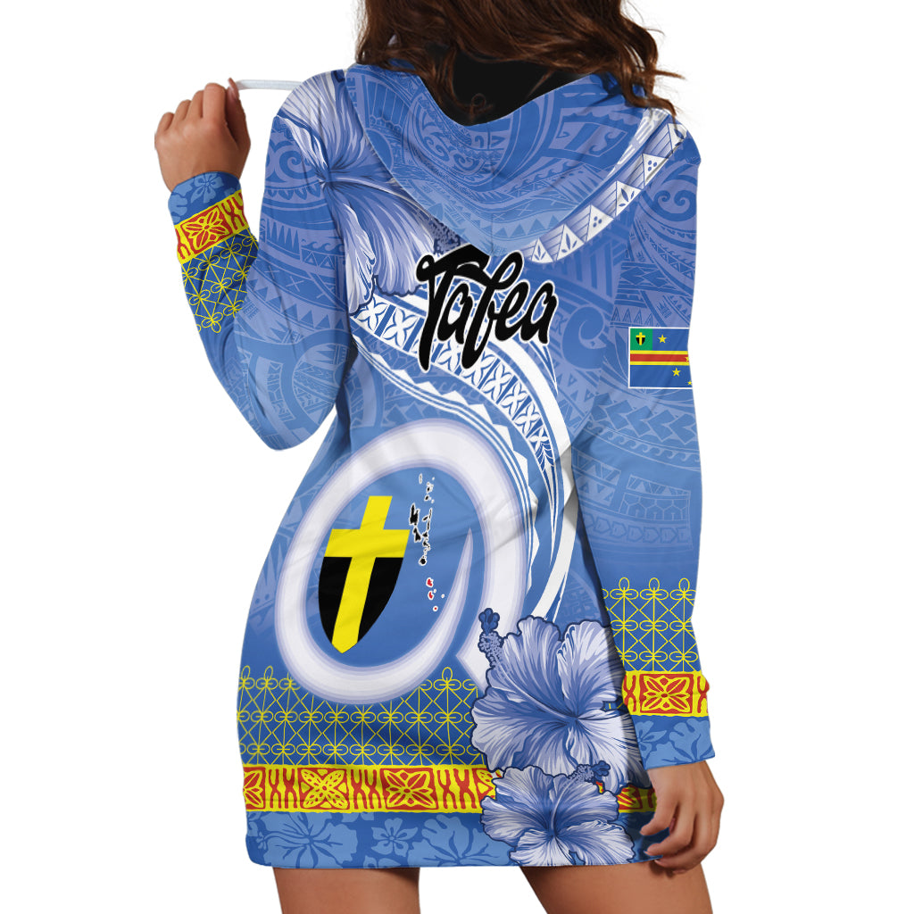 Tafea Vanuatu Hoodie Dress Hibiscus Sand Drawing with Pacific Pattern