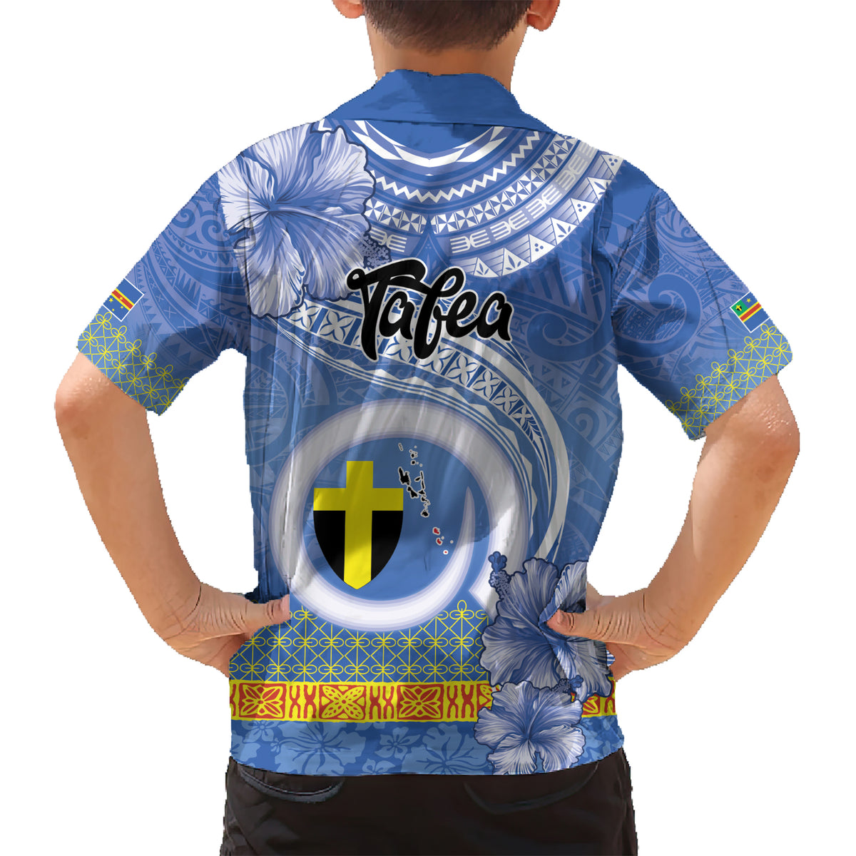 Tafea Vanuatu Kid Hawaiian Shirt Hibiscus Sand Drawing with Pacific Pattern