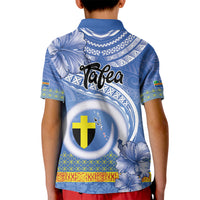 Tafea Vanuatu Kid Polo Shirt Hibiscus Sand Drawing with Pacific Pattern