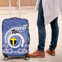 Tafea Vanuatu Luggage Cover Hibiscus Sand Drawing with Pacific Pattern