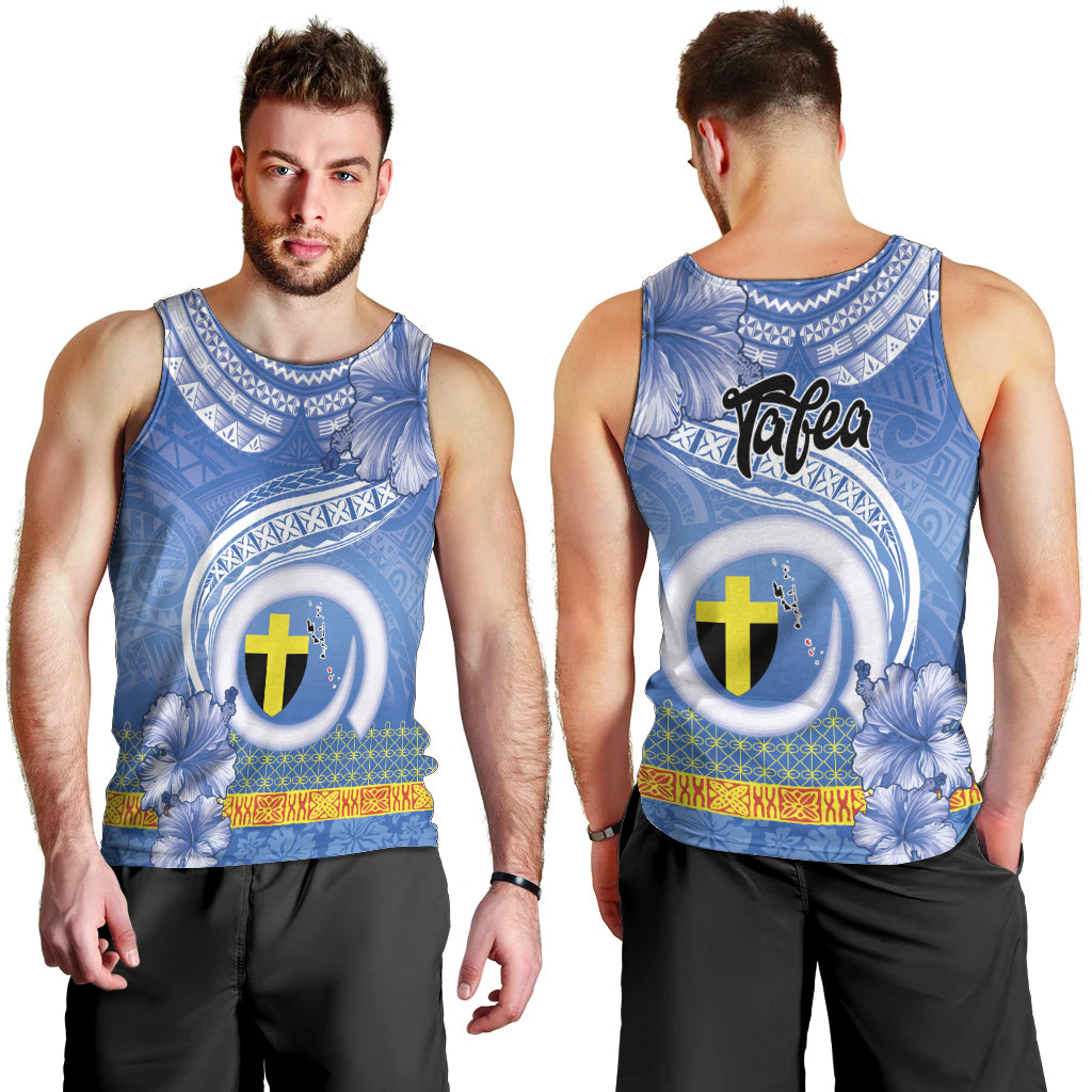 Tafea Vanuatu Men Tank Top Hibiscus Sand Drawing with Pacific Pattern