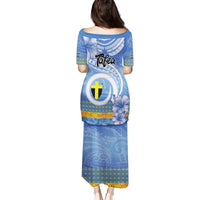 Tafea Vanuatu Puletasi Hibiscus Sand Drawing with Pacific Pattern