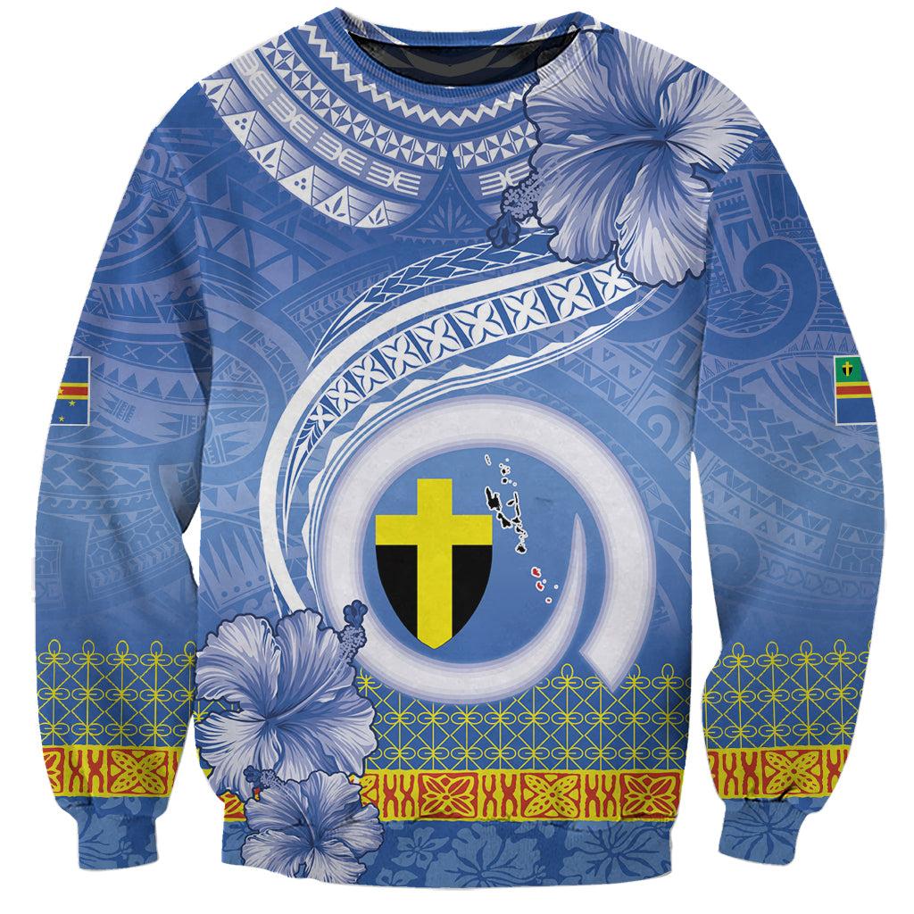 Tafea Vanuatu Sweatshirt Hibiscus Sand Drawing with Pacific Pattern