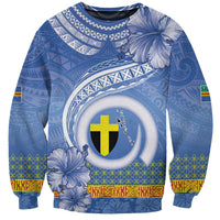 Tafea Vanuatu Sweatshirt Hibiscus Sand Drawing with Pacific Pattern