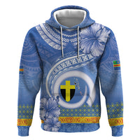 Tafea Vanuatu Zip Hoodie Hibiscus Sand Drawing with Pacific Pattern