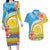 Torba Vanuatu Couples Matching Long Sleeve Bodycon Dress and Hawaiian Shirt Hibiscus Sand Drawing with Pacific Pattern