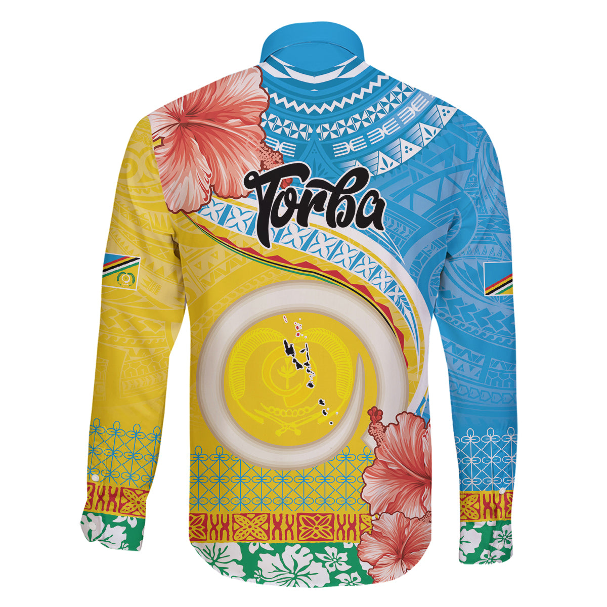 Torba Vanuatu Family Matching Long Sleeve Bodycon Dress and Hawaiian Shirt Hibiscus Sand Drawing with Pacific Pattern