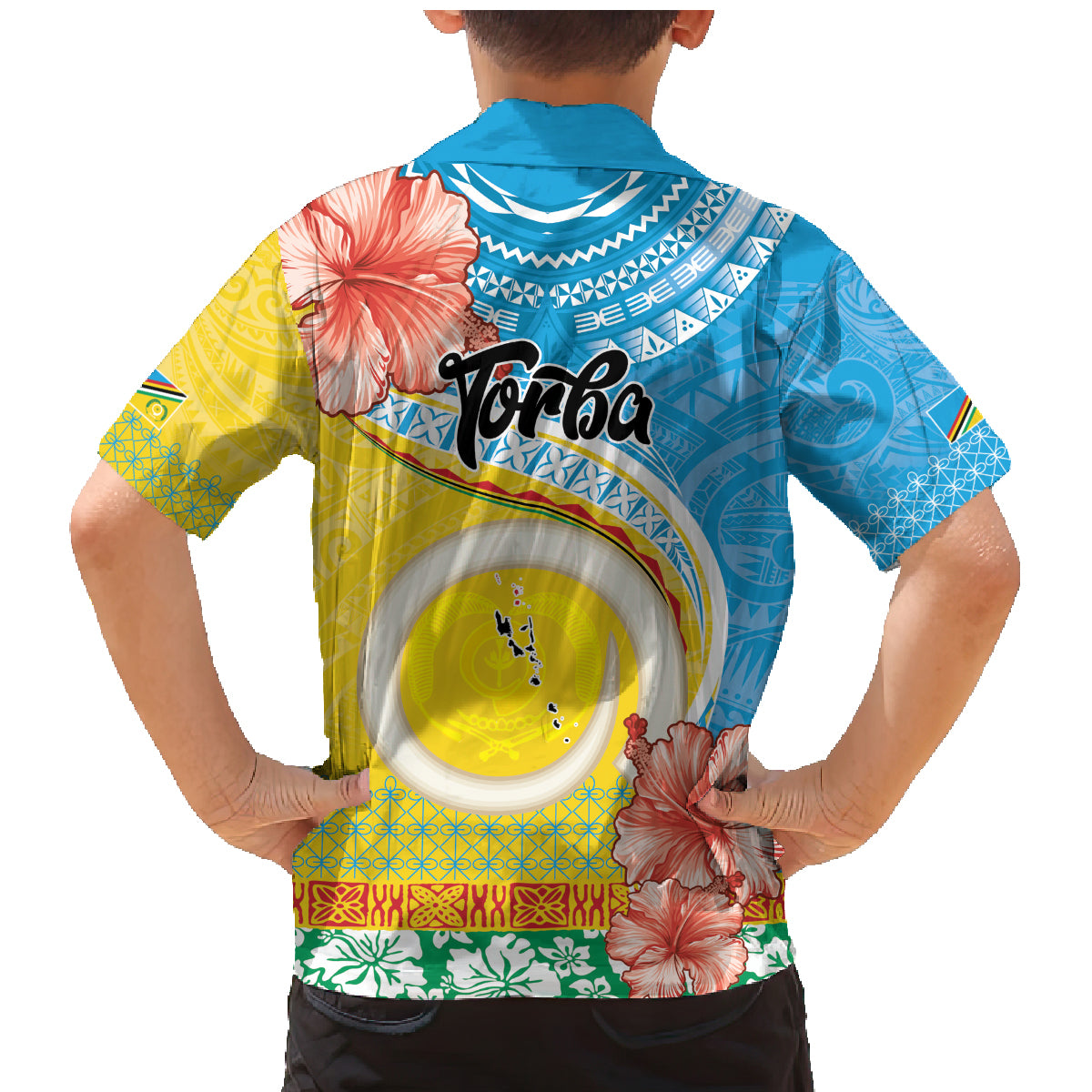 Torba Vanuatu Family Matching Mermaid Dress and Hawaiian Shirt Hibiscus Sand Drawing with Pacific Pattern