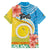 Torba Vanuatu Family Matching Off Shoulder Short Dress and Hawaiian Shirt Hibiscus Sand Drawing with Pacific Pattern