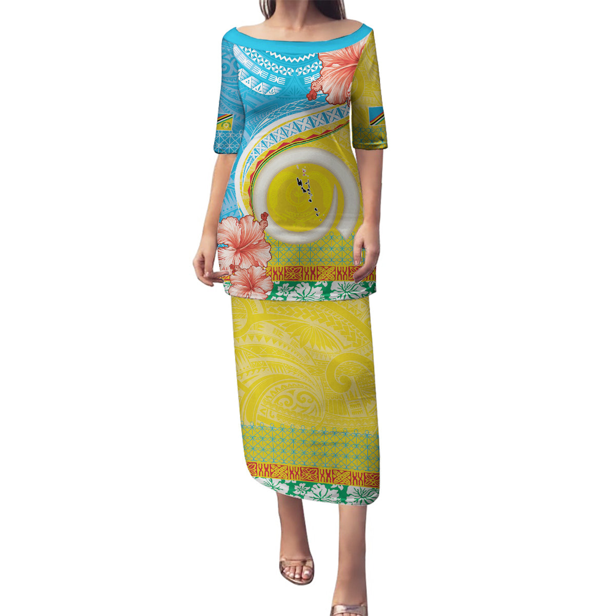Torba Vanuatu Family Matching Puletasi and Hawaiian Shirt Hibiscus Sand Drawing with Pacific Pattern