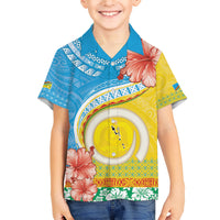 Torba Vanuatu Family Matching Short Sleeve Bodycon Dress and Hawaiian Shirt Hibiscus Sand Drawing with Pacific Pattern