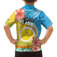 Torba Vanuatu Family Matching Tank Maxi Dress and Hawaiian Shirt Hibiscus Sand Drawing with Pacific Pattern