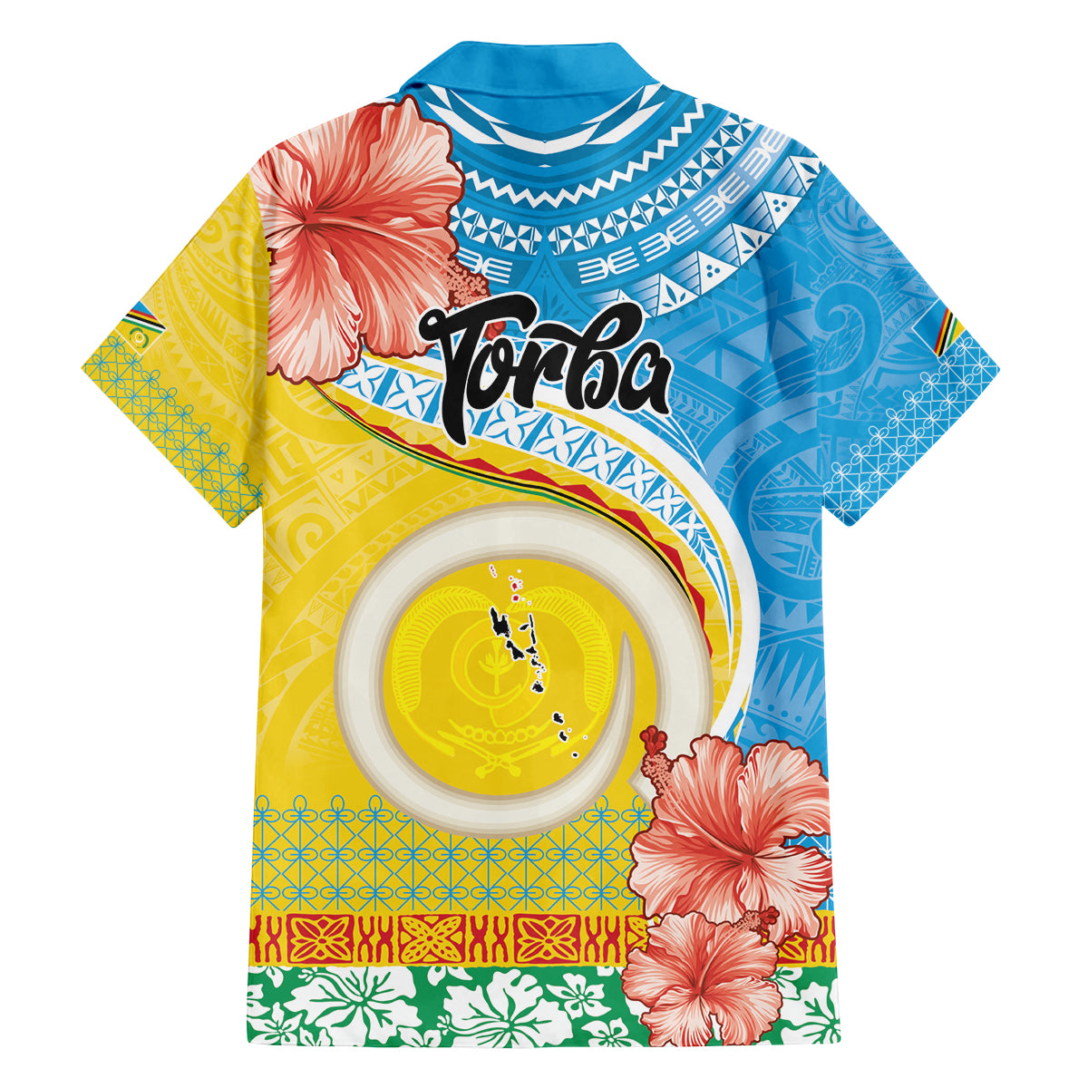 Torba Vanuatu Family Matching Tank Maxi Dress and Hawaiian Shirt Hibiscus Sand Drawing with Pacific Pattern
