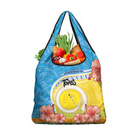 Torba Vanuatu Grocery Bag Hibiscus Sand Drawing with Pacific Pattern