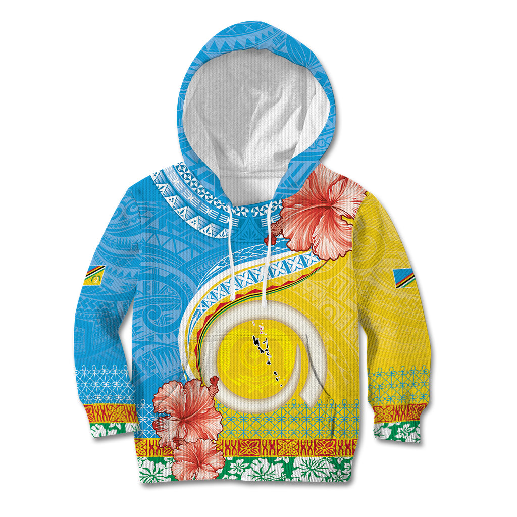 Torba Vanuatu Kid Hoodie Hibiscus Sand Drawing with Pacific Pattern