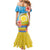 Torba Vanuatu Mermaid Dress Hibiscus Sand Drawing with Pacific Pattern