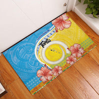 Torba Vanuatu Rubber Doormat Hibiscus Sand Drawing with Pacific Pattern