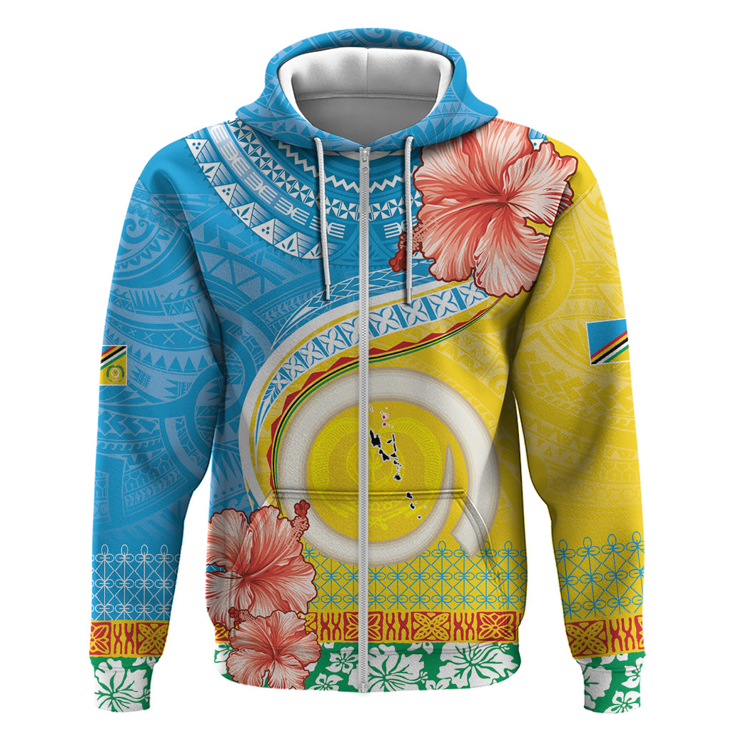 Torba Vanuatu Zip Hoodie Hibiscus Sand Drawing with Pacific Pattern