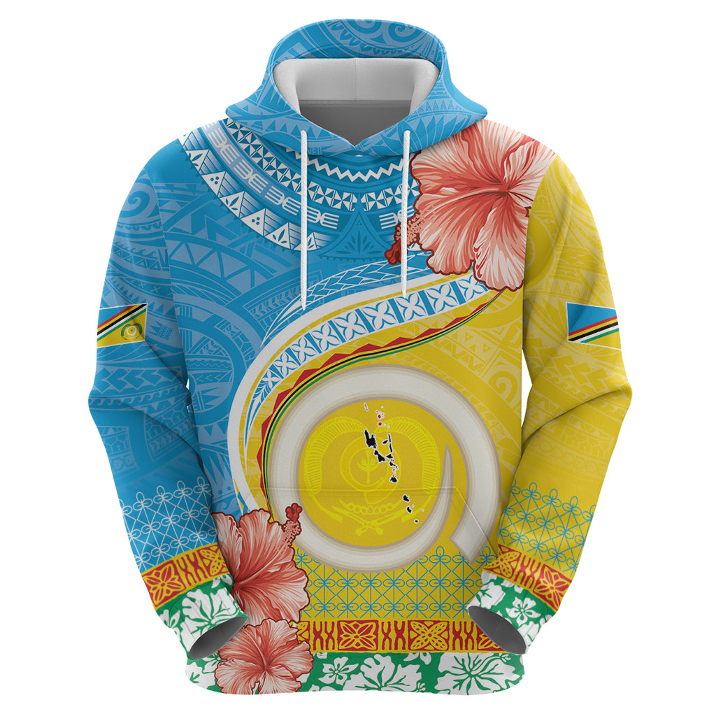 Torba Vanuatu Zip Hoodie Hibiscus Sand Drawing with Pacific Pattern