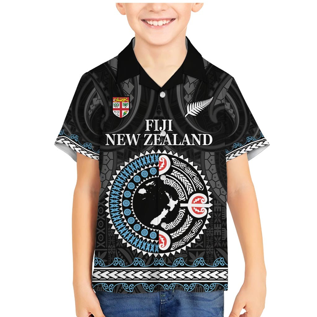 Custom Fiji and New Zealand Family Matching Mermaid Dress and Hawaiian Shirt Maori Fern Mix Tapa Tribal Unique