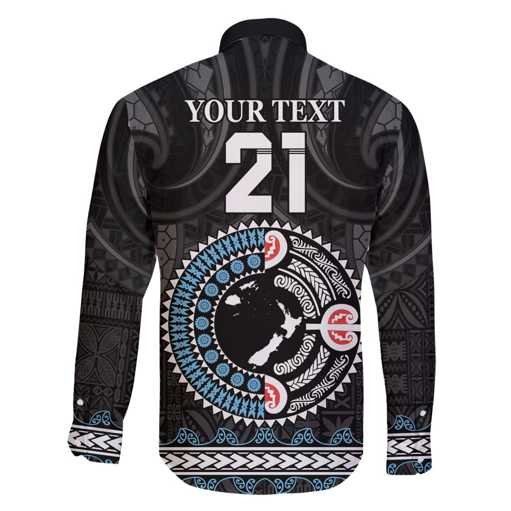 Custom Fiji and New Zealand Family Matching Tank Maxi Dress and Hawaiian Shirt Maori Fern Mix Tapa Tribal Unique