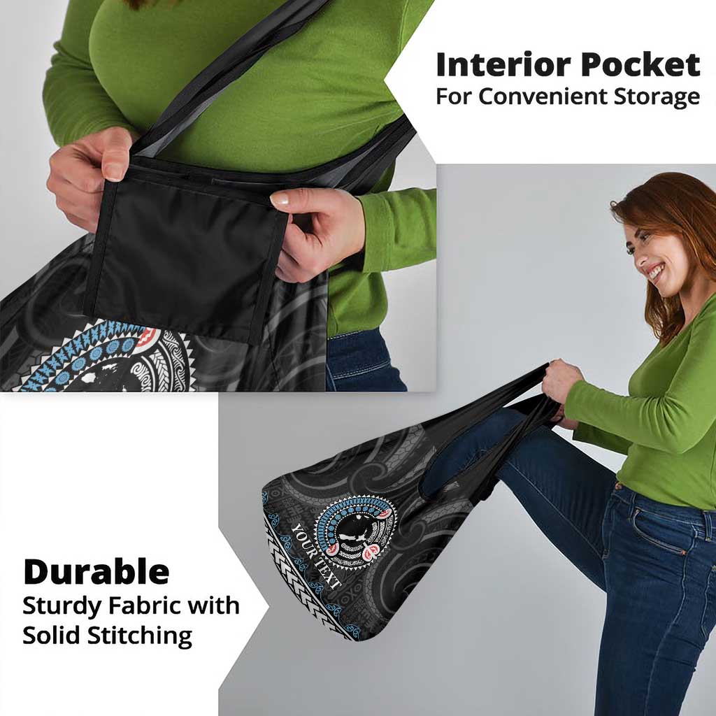 Custom Fiji and New Zealand Grocery Bag Maori Fern Mix Tapa Tribal Unique