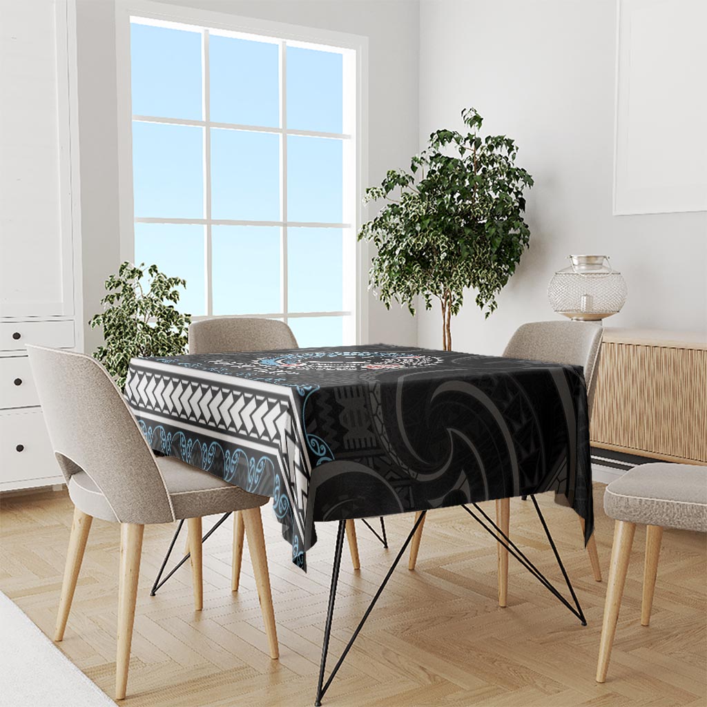 Custom Fiji and New Zealand Tablecloth Maori Fern Mix Tapa Tribal Unique