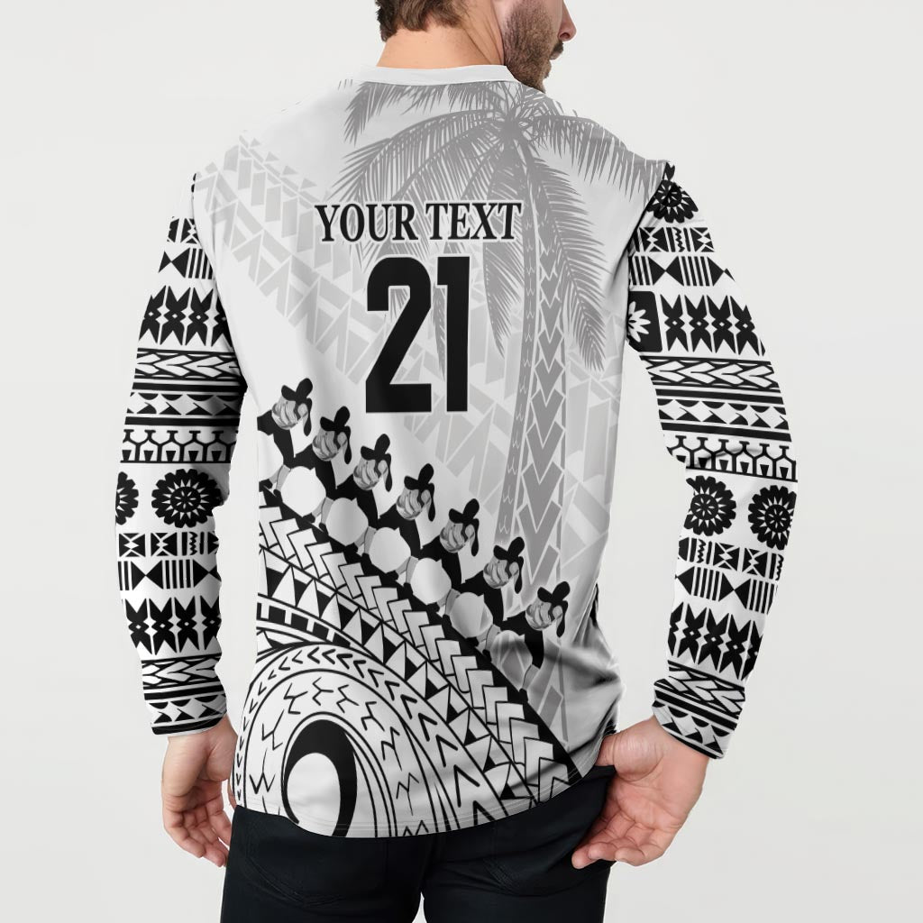 Custom Fiji Rugby Cibi Dance Button Sweatshirt Create History World Cup Sevens