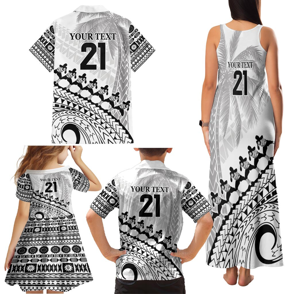 Custom Fiji Rugby Cibi Dance Family Matching Tank Maxi Dress and Hawaiian Shirt Create History World Cup Sevens