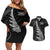 New Zealand Black Fern 7s Couples Matching Off Shoulder Short Dress and Hawaiian Shirt History World Cup Sevens