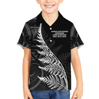 New Zealand Black Fern 7s Family Matching Off Shoulder Maxi Dress and Hawaiian Shirt History World Cup Sevens