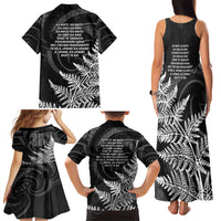 New Zealand Black Fern 7s Family Matching Tank Maxi Dress and Hawaiian Shirt History World Cup Sevens