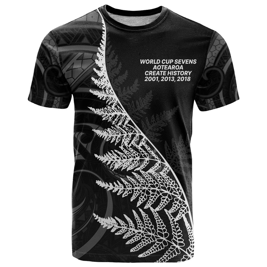 New Zealand Black Fern 7s T Shirt History World Cup Sevens LT9 Black - Polynesian Pride